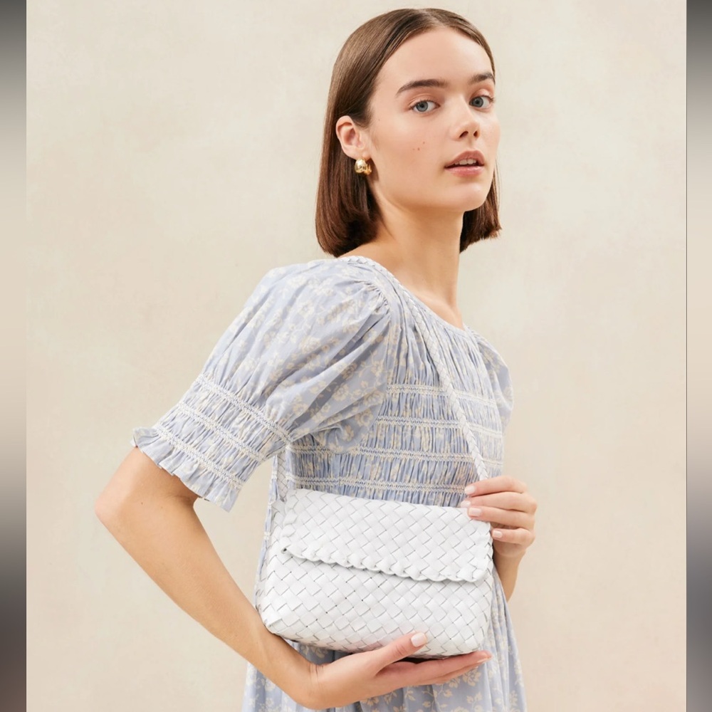 New! NWT Loeffler Randall Billie Woven Leather Handbag Shoulder Bag